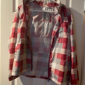 Xyde Crew Pink and White Checkered detachable Hooded Jacket